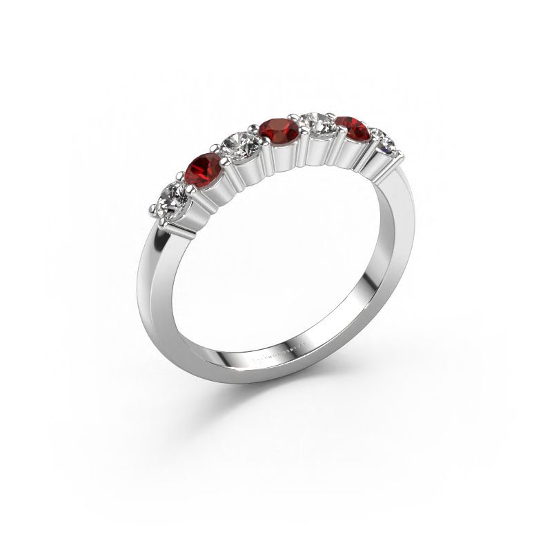Ring Yasmin 7 950 platinum garnet 2.7 mm