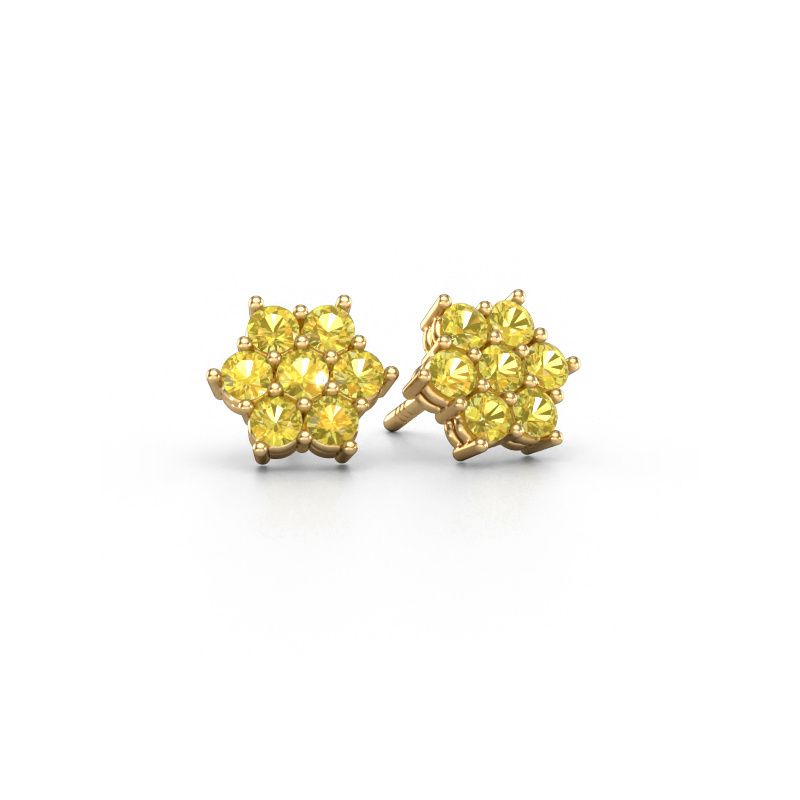Clous d'oreilles Bonita 585 or jaune saphir jaune 2.4 mm