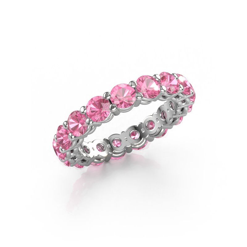 Stackable ring Michelle full 3.7 585 white gold pink sapphire 3.7 mm