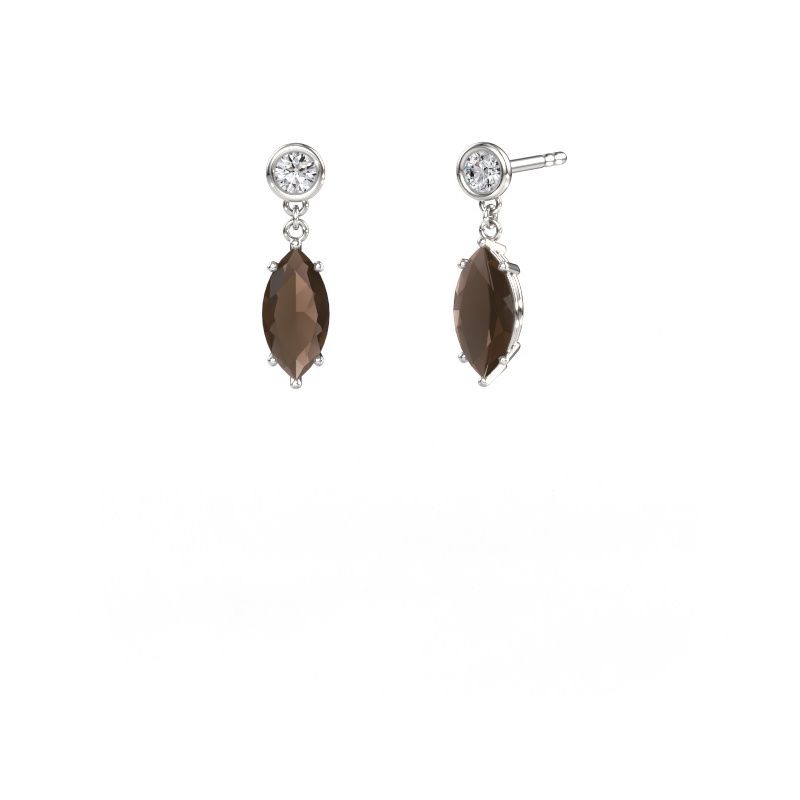 Pendants d'oreilles Lacey MRQ 950 platine quartz fumé 10x5 mm