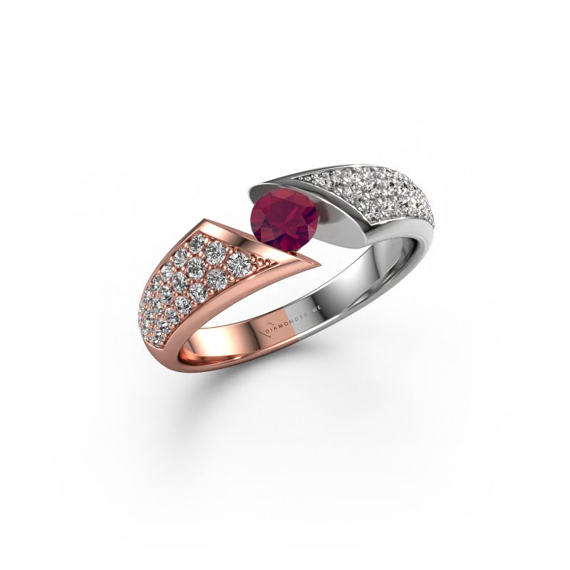 Engagement ring Hojalien 3 585 rose gold rhodolite 4.2 mm
