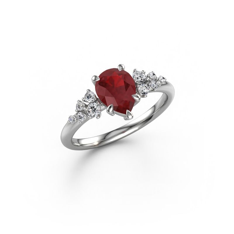 Verlobungsring Royce PER 950 Platin Rubin 8x6 mm