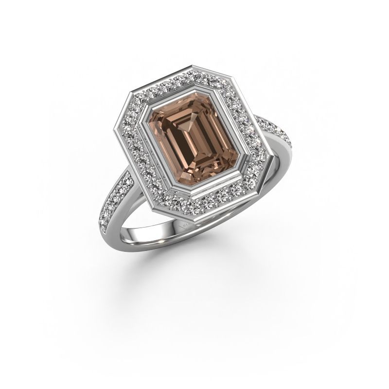 Verlobungsring Noud 2 EME 585 Weißgold Braun Diamant 2.104 crt
