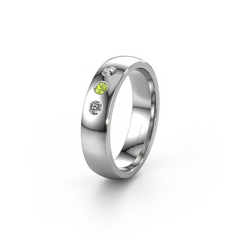 Ehering WH0114L25BP 585 Weißgold Peridot ±5x2 mm