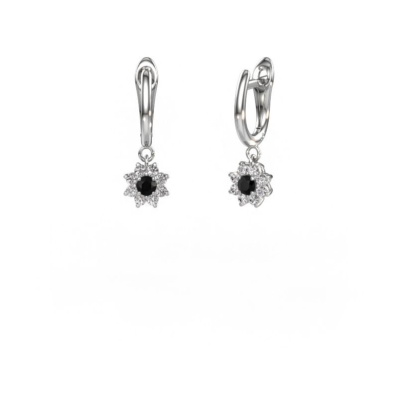 Pendants d'oreilles Camille 1 585 or blanc diamant noir 0.56 crt