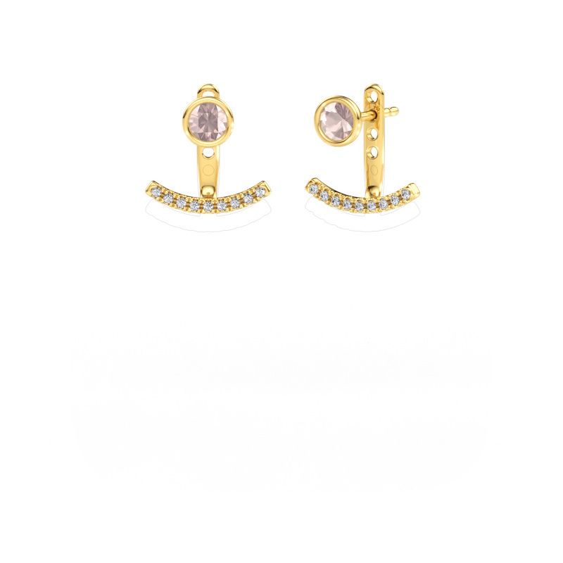 Earrings Rosetta 585 gold morganite champagne 4 mm