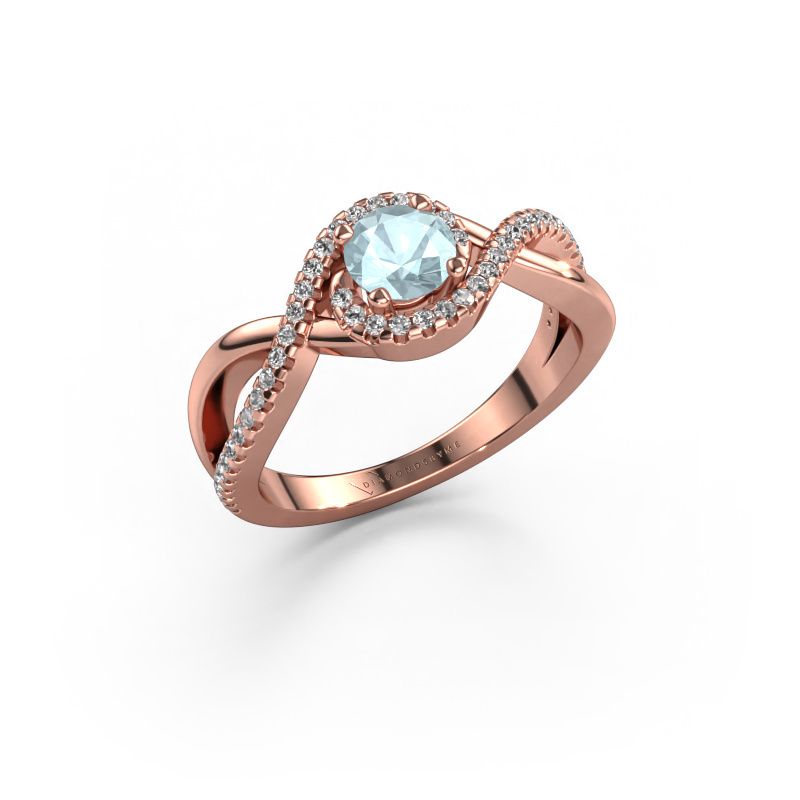 Verlobungsring Melody 585 Roségold Aquamarin 5 mm