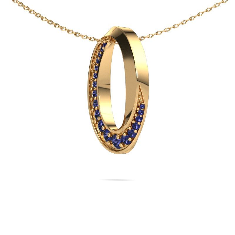 Image of Necklace Zola 585 gold sapphire 1 mm