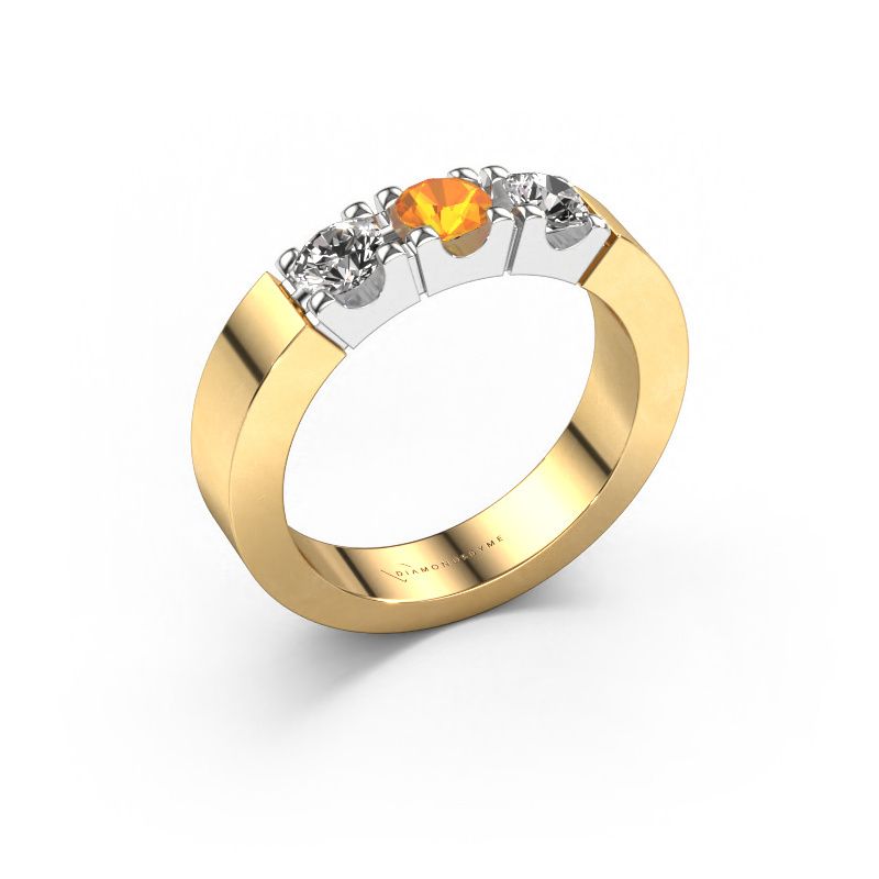 Bague Dana 3 585 or jaune citrine 4 mm