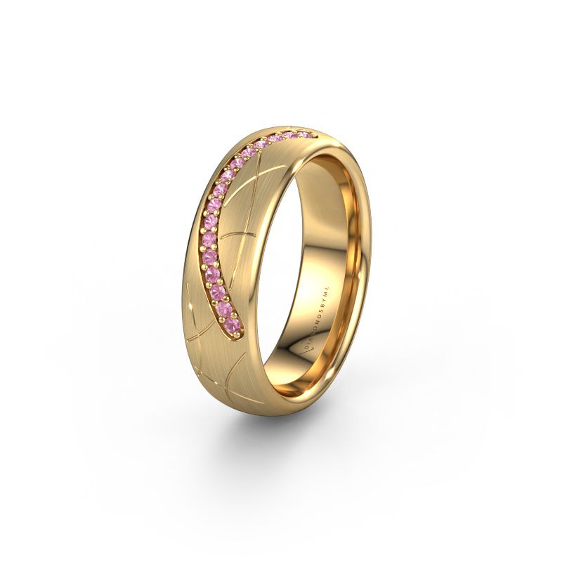 Wedding ring WH2060L36CM 585 gold pink sapphire ±6x2.2 mm