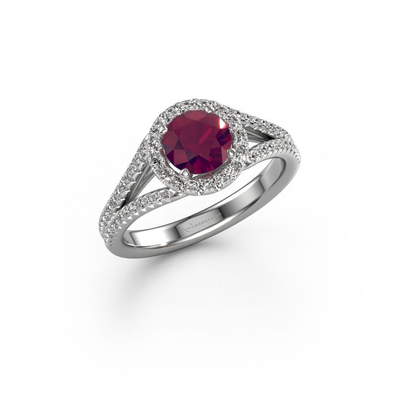 Verlobungsring Verla rnd 2 585 Weißgold Rhodolit 6.5 mm