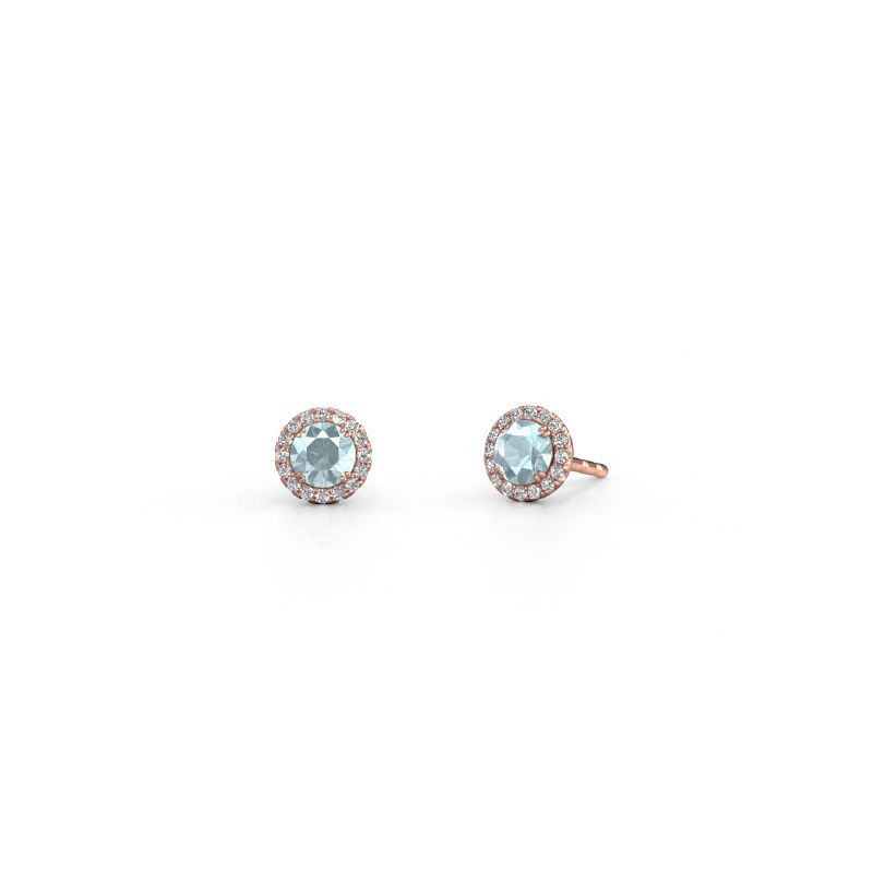 Ohrringe Seline rnd 585 Roségold Aquamarin 4 mm