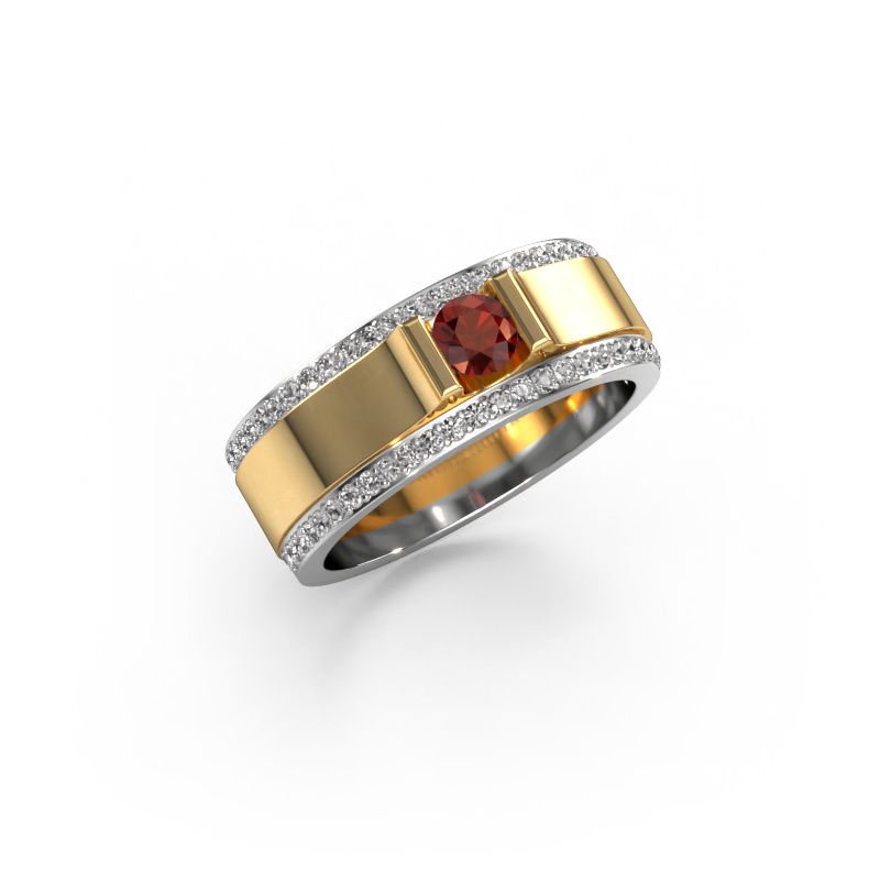 Men's ring Danillo 585 gold garnet 4.2 mm