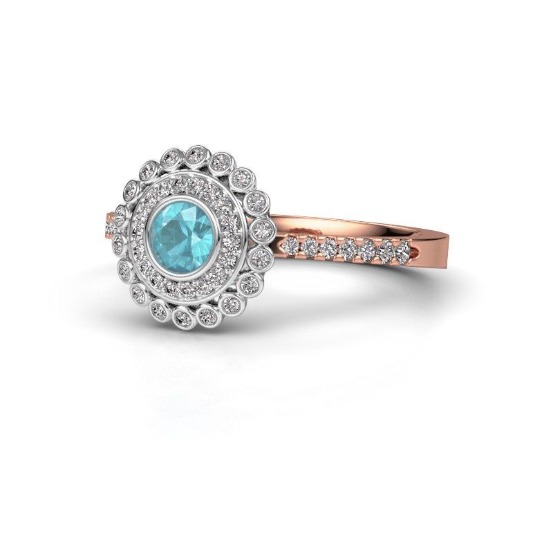 Image of Engagement ring Shanelle<br/>585 rose gold<br/>Blue topaz 4 mm