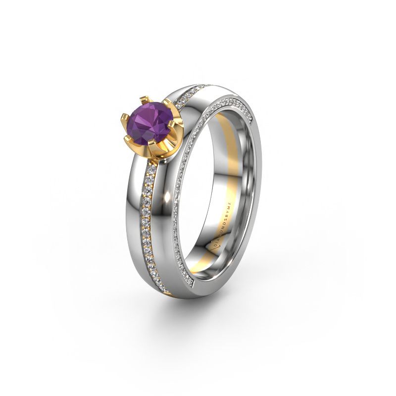 Bague de mariage WH0416L25E 585 or jaune améthyste ±5x2.6 mm
