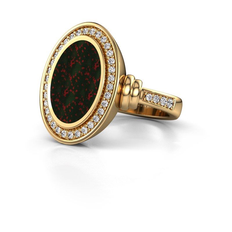 Image of Signet ring cristina<br/>585 gold<br/>Bloodstone 14x10 mm