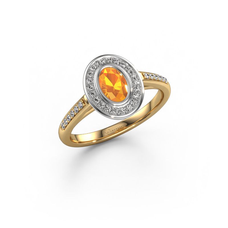 Engagement ring Noud 2 OVL 585 gold citrin 6x4 mm