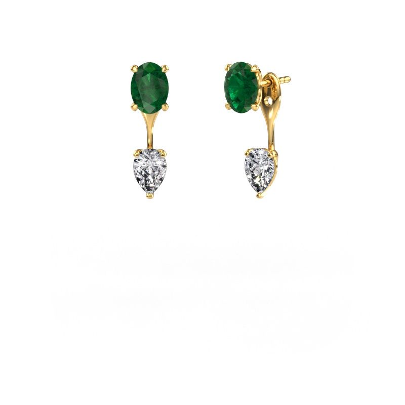 Ohrhänger Kate OVL-PER 585 Gold Smaragd 7x5 mm