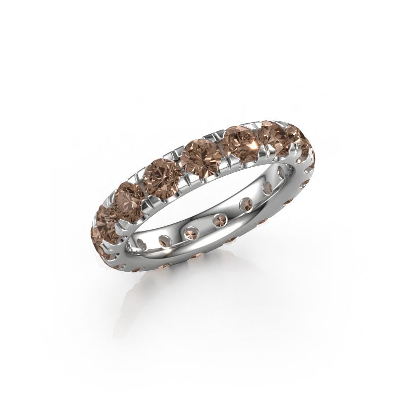 Aanschuifring Jackie 3.7 950 platina bruine diamant 3.40 crt