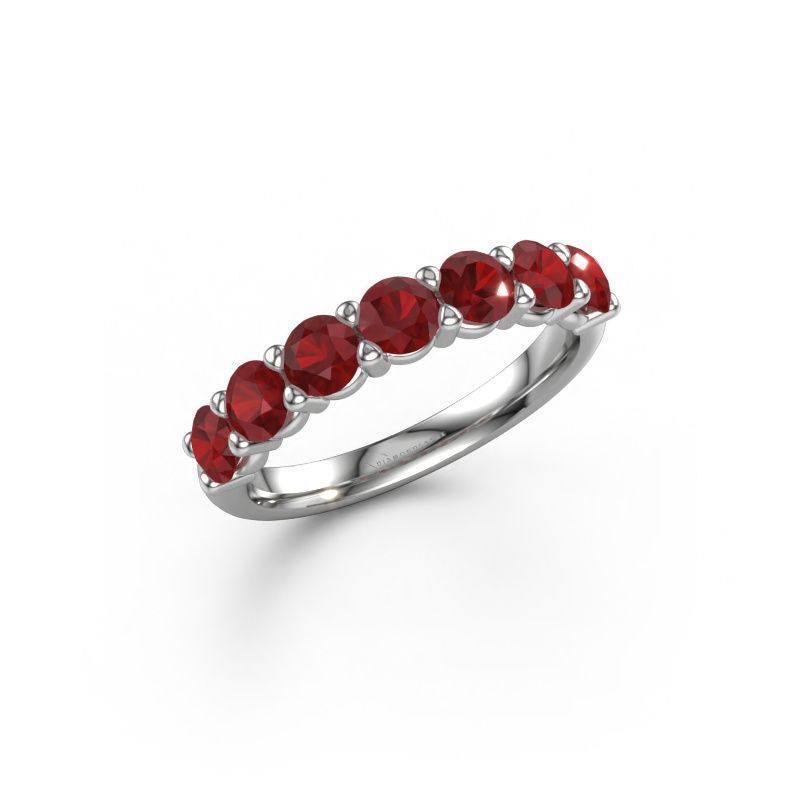 Ring Heddy Half 950 platina robijn 3.7 mm