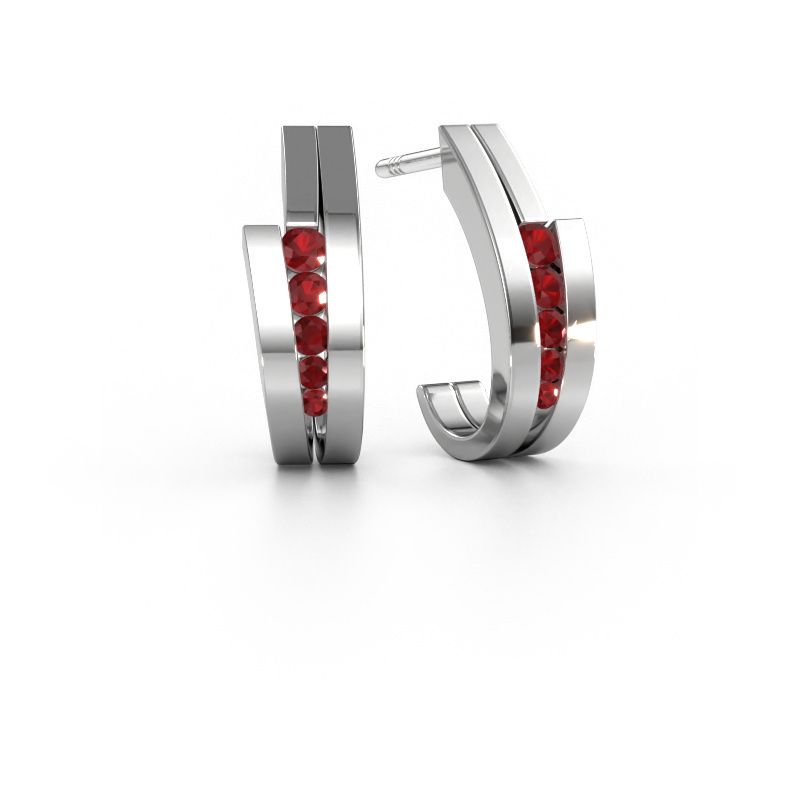Earrings Cato 950 platinum ruby 2.2 mm