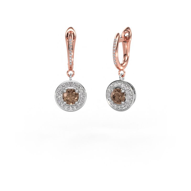 Drop earrings Ninette 2 585 white gold brown diamond 1.429 crt