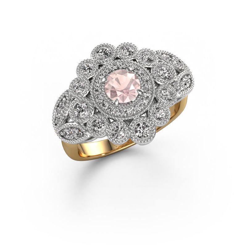 Ring Elia 585 gold morganite champagne 5 mm