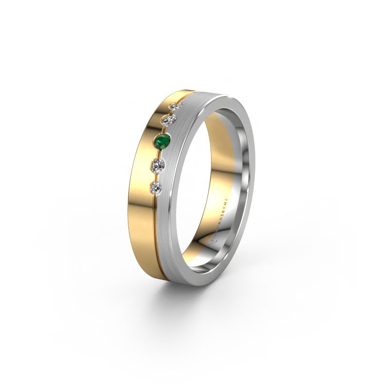Trauring WH0924L15APM 585 Gold Smaragd ±5x1.7 mm