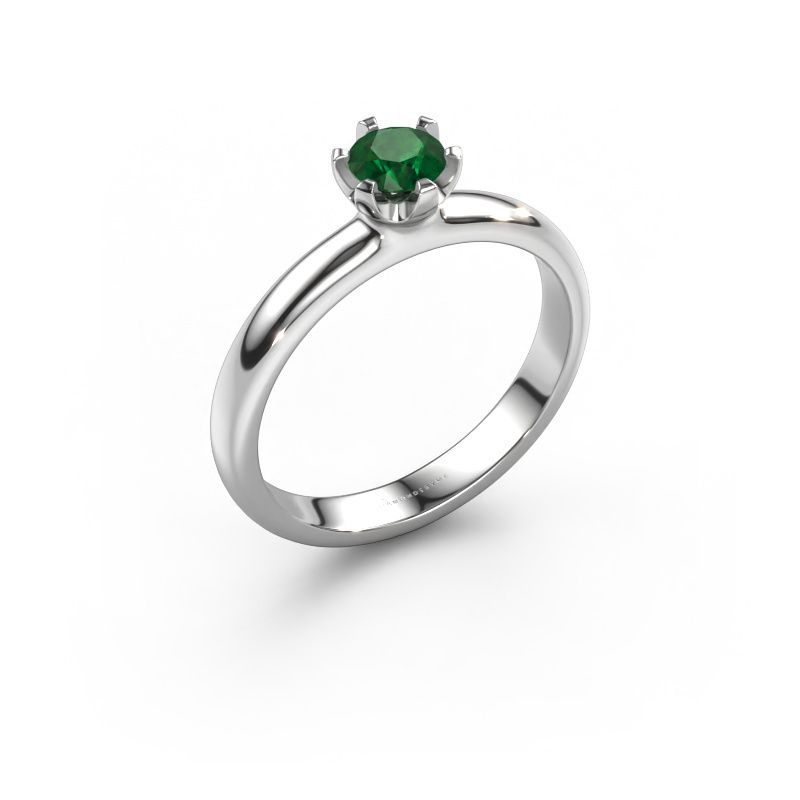 Engagement ring Lorretta 950 platinum emerald 4.7 mm