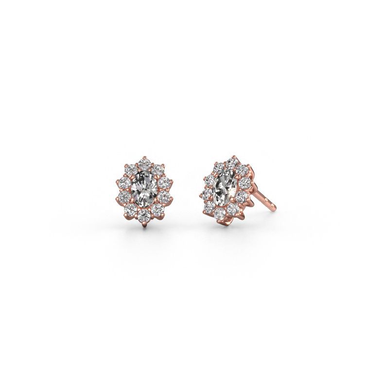 Earrings Leesa 585 rose gold lab grown diamond 1.40 crt