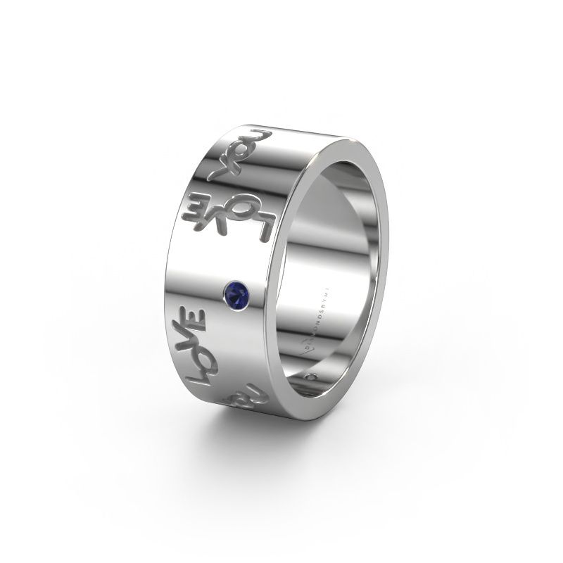 Trouwring Namering 5 585 witgoud ±8x1.8 mm