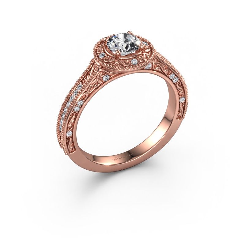 Engagement ring Alice RND 585 rose gold lab-grown diamond 0.68 crt