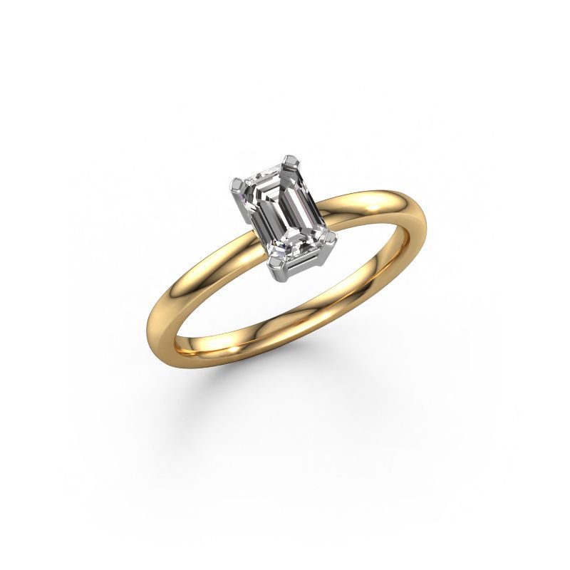 Verlovingsring Denita 1 EME 585 goud zirkonia 6x4 mm