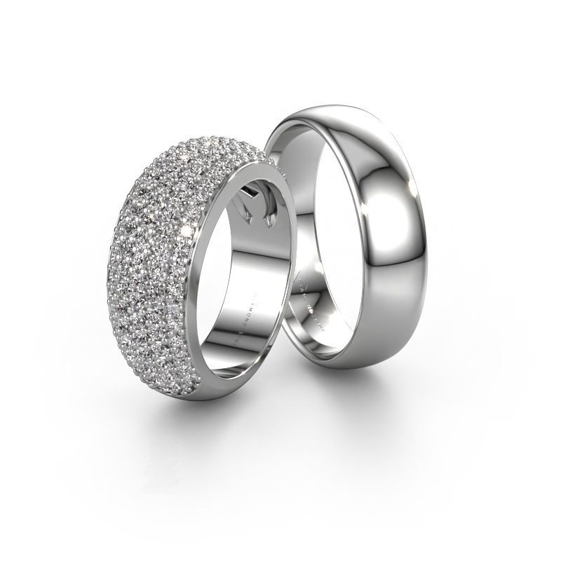 Eheringe set WHR0306LM36AP ±8x3 mm 14 Karat Gold Diamant 0.008 crt