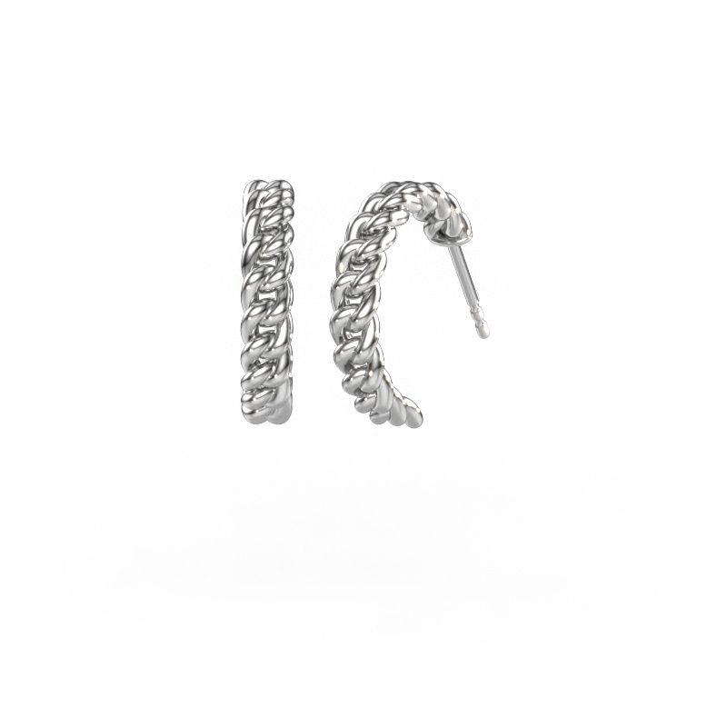 Boucles d'oreilles Della 15mm 585 or blanc