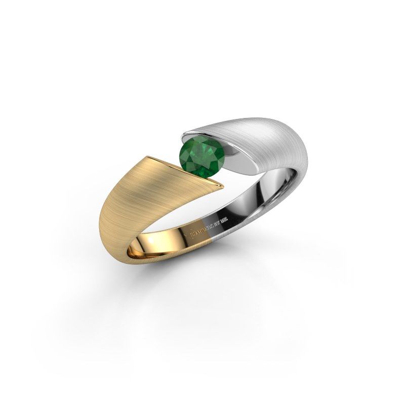 Image de Bague de fiançailles Hojalien 1<br/>585 or jaune<br/>Emeraude 4 mm