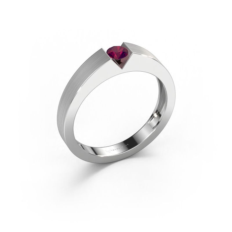 Engagement ring Lizzy 1 950 platinum rhodolite 3.7 mm