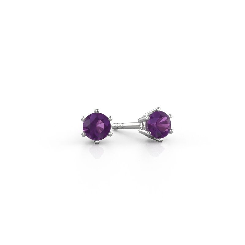 Earrings Fay 585 white gold amethyst 4.2 mm