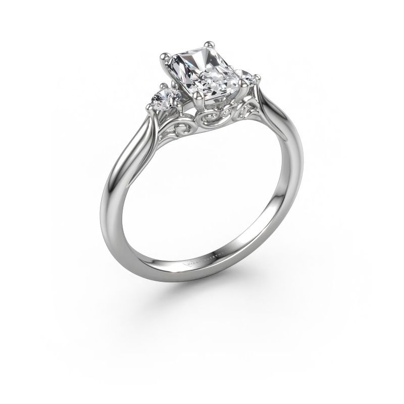 Engagement ring Laurian RAD 585 white gold lab grown diamond 1.19 crt