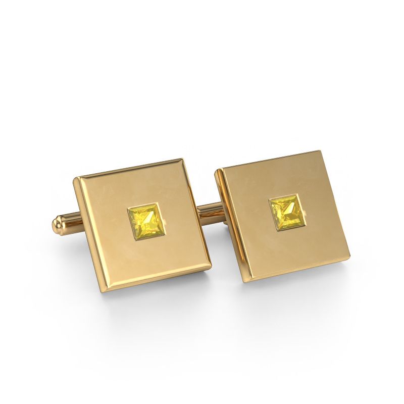 Cufflinks Givanti 585 gold yellow sapphire 4 mm