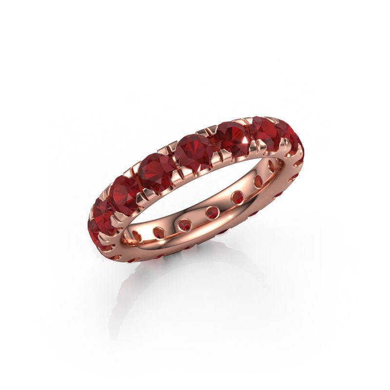 Stackable ring Jackie 3.7 585 rose gold ruby 3.7 mm