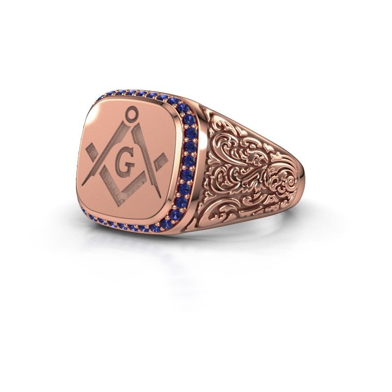 Afbeelding van Herenring johan 2<br/>585 rosé goud<br/>Saffier 1.2 mm