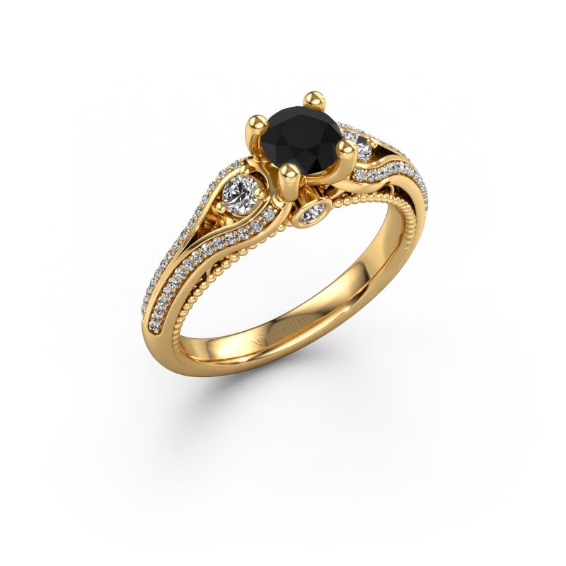Verlobungsring Nikita 585 Gold Schwarz Diamant 0.920 crt