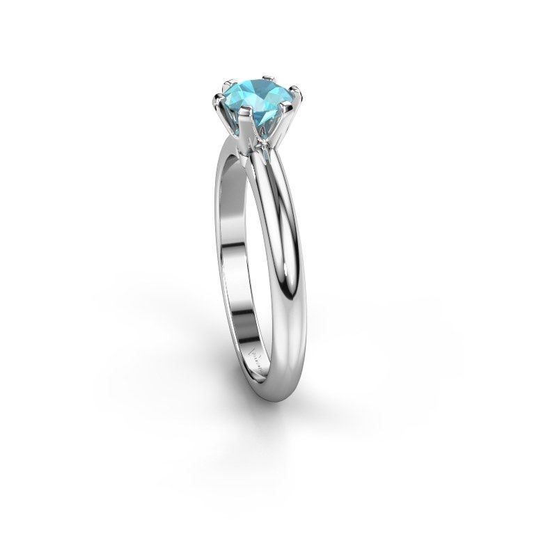 Image de Bague de fiançailles Tiffy 1<br/>950 platine<br/>Topaze bleue 5 mm