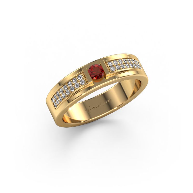Ring Mable 585 gold garnet 3 mm