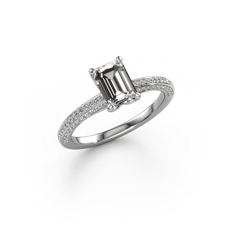 Verlovingsring Elenore eme 585 witgoud zirkonia 7x5 mm