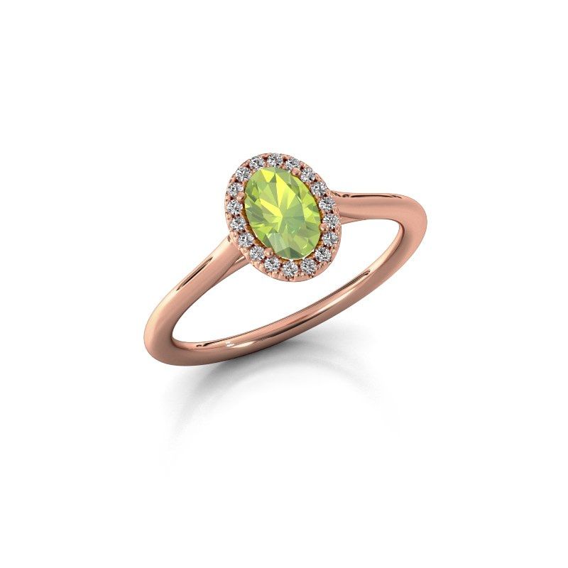 Image of Engagement ring seline ovl 1<br/>585 rose gold<br/>Peridot 6x4 mm