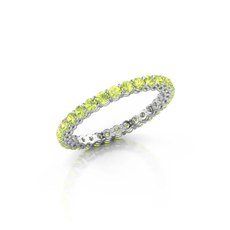 Image of Stackable ring Michelle full 2.0 950 platinum peridot 2 mm