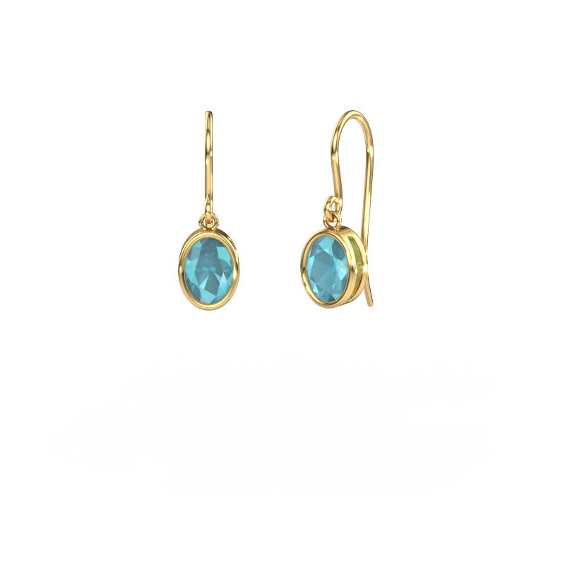 Ohrringe Lavon OVL 585 Gold Blau Topas 7x5 mm