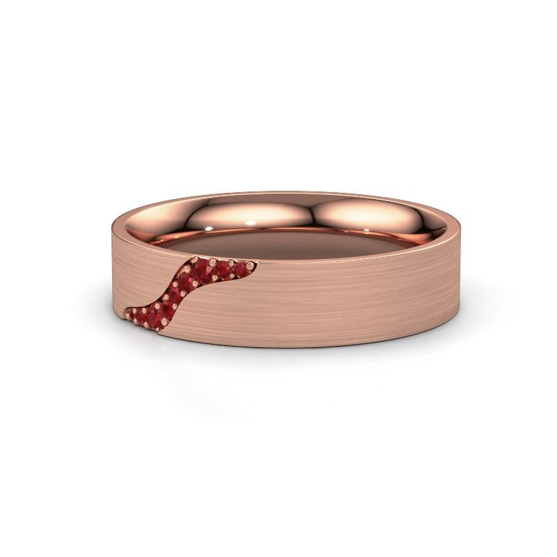 Image of Wedding ring WH2100L46BM<br/>585 rose gold ±6x2 mm<br/>Ruby